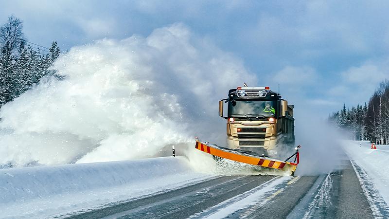 Snowplow on the road