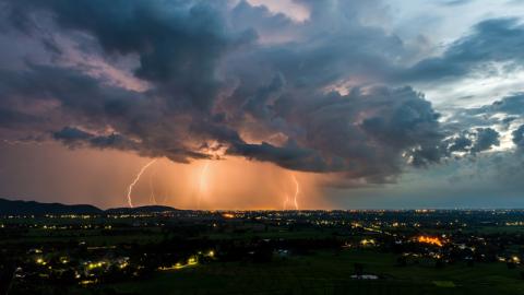 Lightning Over Town