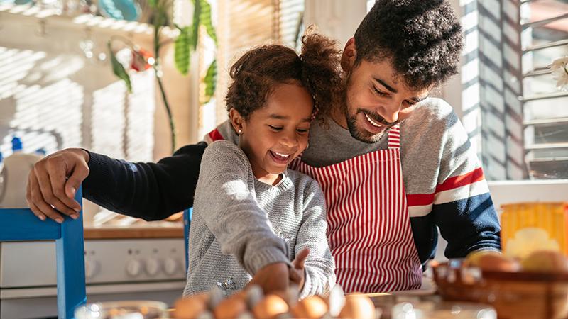Family baking in the kitchen