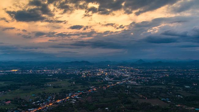 City at sunset