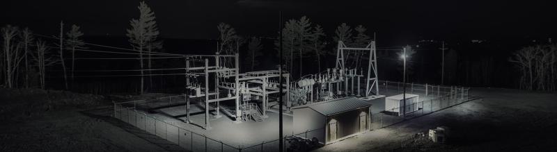 substation, dark night 