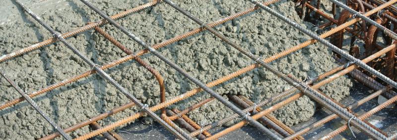 Closeup of wet concrete