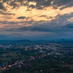 City in sunset