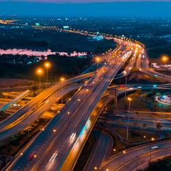 Road lights at night